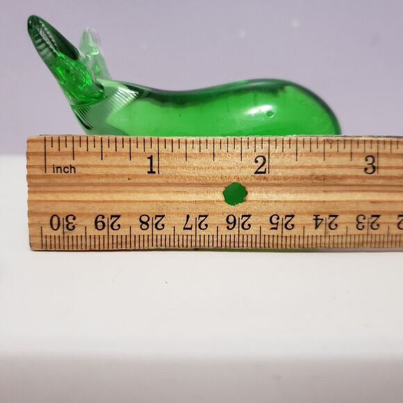 Whale Art Glass Green Figurine Paperweight Home Office Decor 3"×2" - Picture 8 of 9